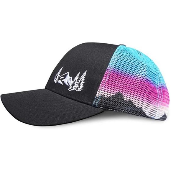 BEACH Trucker Hats for Women Mountain Mesh Print